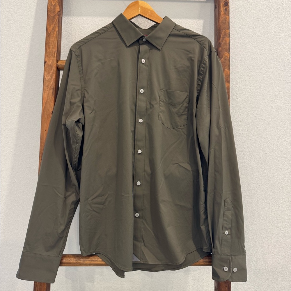 UNTUCKit Olive Green Casual Button-Down Shirt